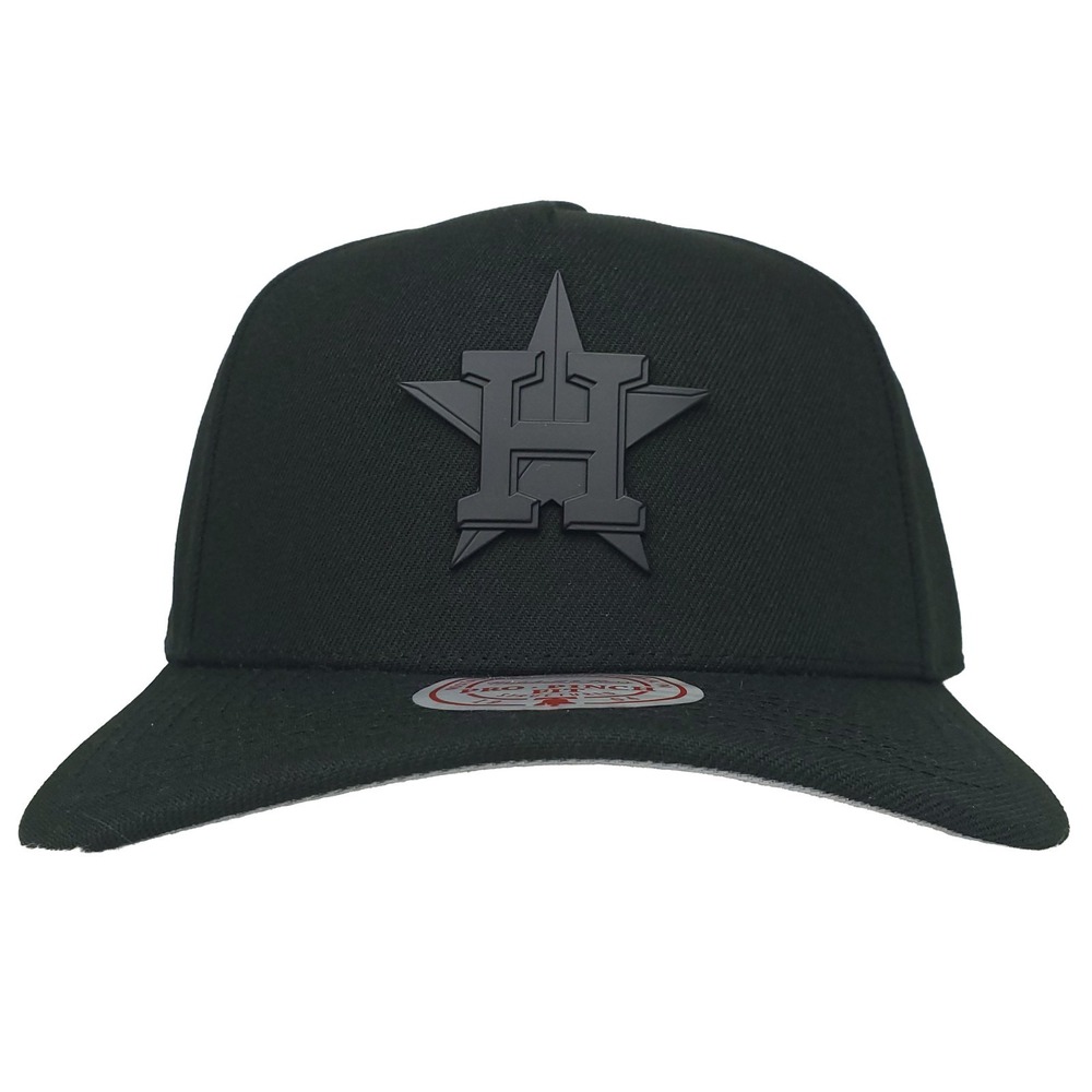 Houston Astros Mitchell & Ness MLB Pro Fit Hat Cap Metal 3D Logo Black NWT